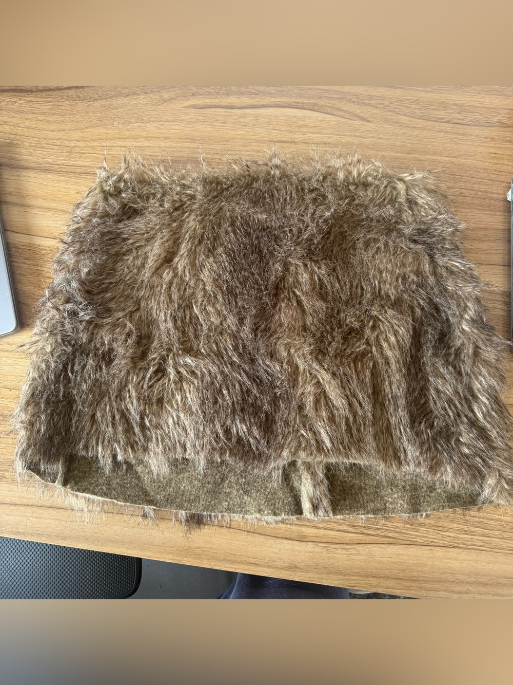Faux Fur Brown Mini Skirt